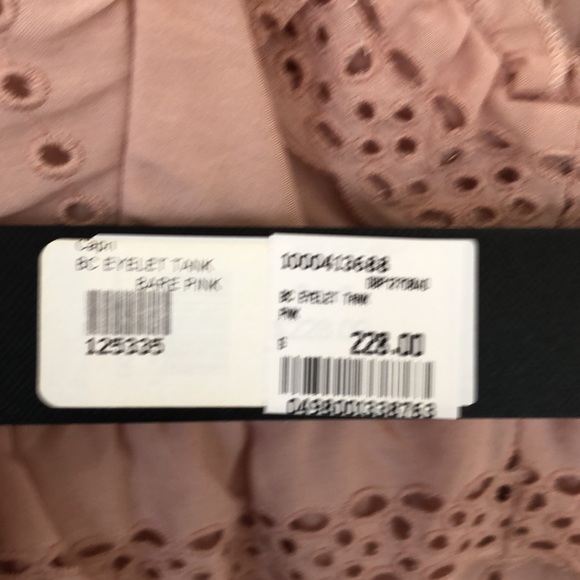 NWT. BCBG Maxazria. Eyelet tank. Size s. Bare pink. - Picture 5 of 6